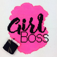 Load image into Gallery viewer, Seconds Sale - Girl Boss - Modern Cross Stitch Mini Kit - Stitchsperation