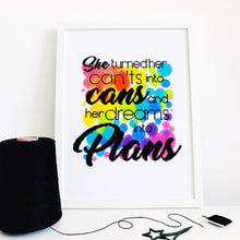 Load image into Gallery viewer, Can'ts, Cans, Dreams, Plans - Modern Cross Stitch Kit - Stitchsperation