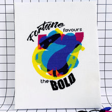 Load image into Gallery viewer, Fortune Favours the Bold - Modern Cross Stitch Kit - Fully Stitched - Stitchsperation