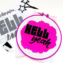 Load image into Gallery viewer, Hell Yeah - Modern Cross Stitch Mini Kit - Stitchsperation