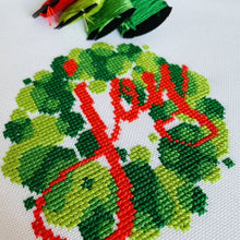 Load image into Gallery viewer, Joy - Modern Mini Cross Stitch Kit - Fully Stitched - Stitchsperation