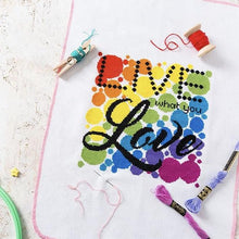 Load image into Gallery viewer, Live What You Love - Modern Cross Stitch Kit - Fully Stitched - Stitchsperation