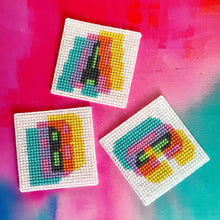 Load image into Gallery viewer, Modern Chunky Cross Stitch Coaster Kit - 1 Coaster - Stitchsperation