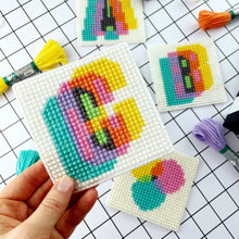 Load image into Gallery viewer, Modern Chunky Cross Stitch Coaster Kit - 4 Coasters - Stitchsperation
