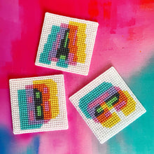 Load image into Gallery viewer, Modern Chunky Cross Stitch Coaster Kit - 4 Coasters - Stitchsperation