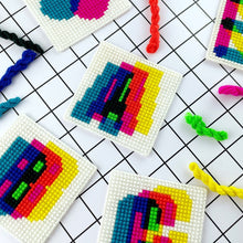 Load image into Gallery viewer, Modern Chunky Cross Stitch Coaster Kit - 4 Coasters - Stitchsperation