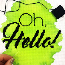 Load image into Gallery viewer, Oh, Hello! - Modern Cross Stitch Mini Kit - Stitchsperation