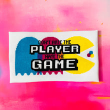 Load image into Gallery viewer, Don&#39;t Hate the Player - Modern Cross Stitch Kit - Fully Stitched
