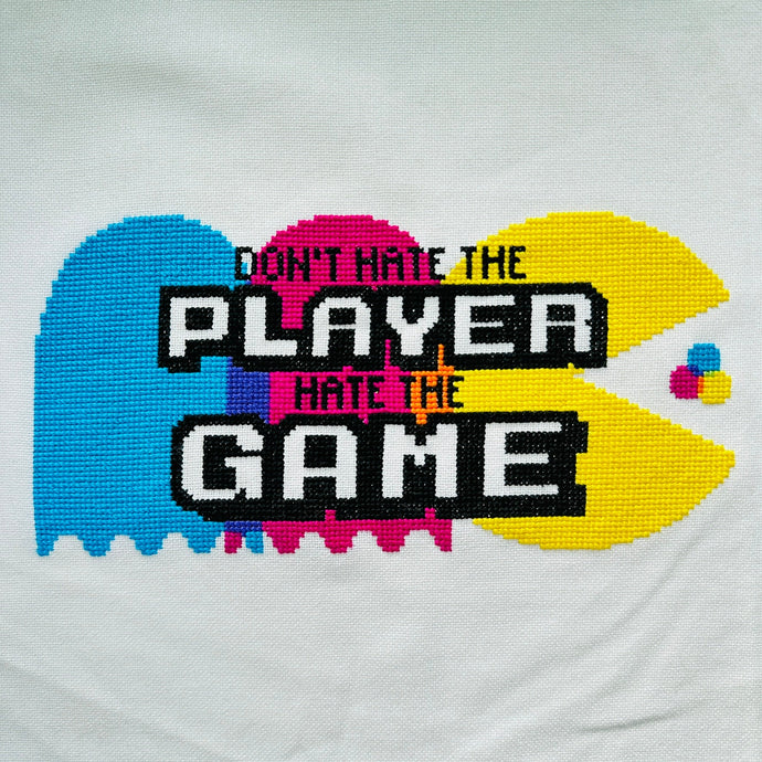 PRE - ORDER:: Don't Hate the Player - Modern Cross Stitch Kit - Fully Stitched - Stitchsperation