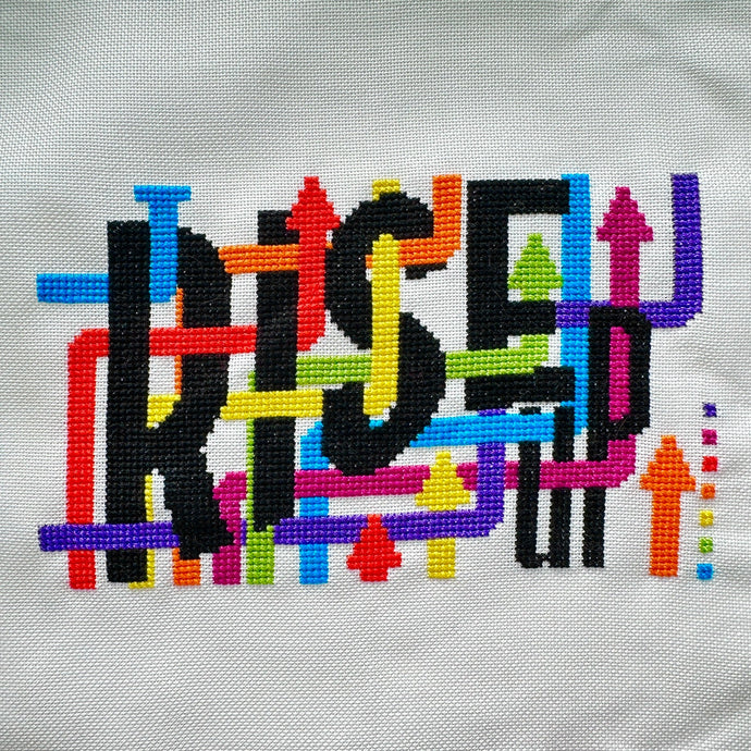 PRE - ORDER:: Rise Up - Modern Cross Stitch Kit - Fully Stitched - Stitchsperation