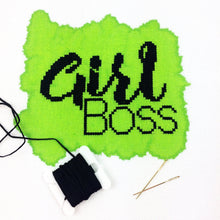 Load image into Gallery viewer, Seconds Sale - Girl Boss - Modern Cross Stitch Mini Kit - Stitchsperation
