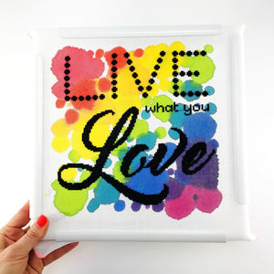 Seconds Sale - Live What You Love - Deluxe Modern Cross Stitch Kit - Stitchsperation