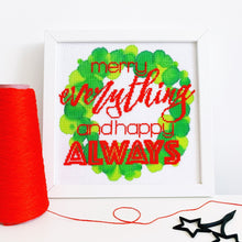 Load image into Gallery viewer, Seconds Sale - Merry Everything and Happy Always - Modern Christmas Cross Stitch Kit - Stitchsperation
