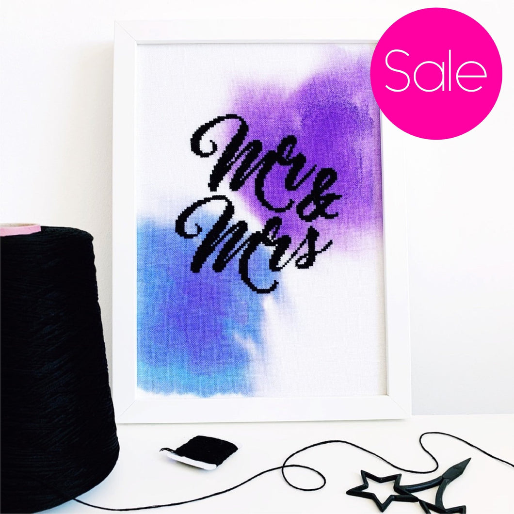 Seconds Sale - Mr & Mrs - Modern Cross Stitch Kit - Stitchsperation