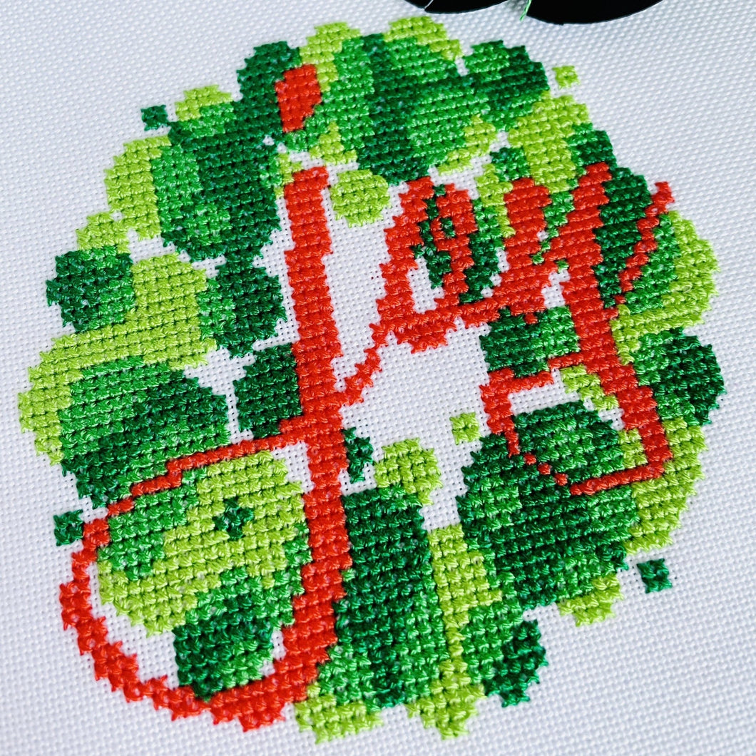 Joy - Modern Mini Cross Stitch Kit - Fully Stitched - Stitchsperation