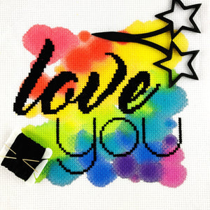 Love you - Modern Cross Stitch Mini Kit - Stitchsperation