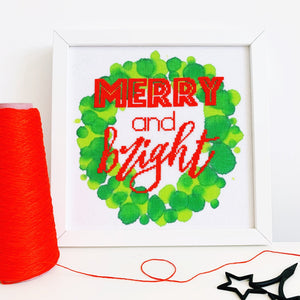Merry & Bright - Modern Christmas Cross Stitch Kit - Stitchsperation
