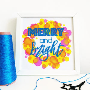 Merry & Bright - Modern Christmas Cross Stitch Kit - Stitchsperation