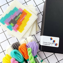 Load image into Gallery viewer, Modern Chunky Cross Stitch Coaster Kit - 4 Coasters - Stitchsperation
