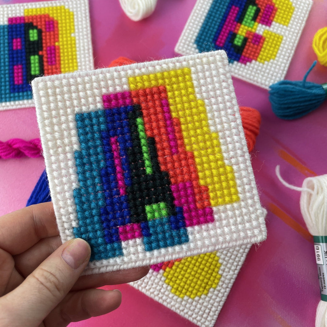 Modern Chunky Cross Stitch Coaster Kit - 4 Coasters - Stitchsperation