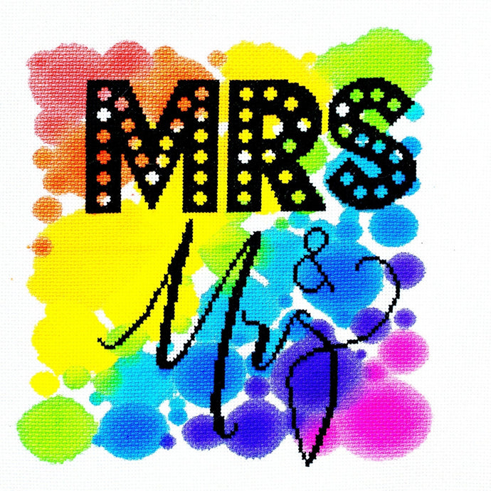 Mrs & Mrs (2020) - Modern Wedding Cross Stitch Kit - Stitchsperation