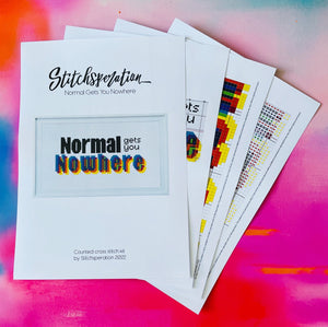 Normal gets you Nowhere - Modern Cross Stitch Kit - Fully Stitched - Stitchsperation