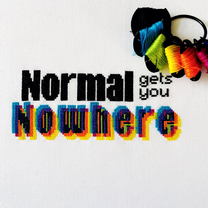 Normal gets you Nowhere - Modern Cross Stitch Kit - Fully Stitched - Stitchsperation