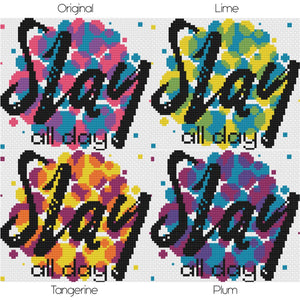 Slay All Day - Modern Cross Stitch Mini Kit - Fully Stitched - Stitchsperation